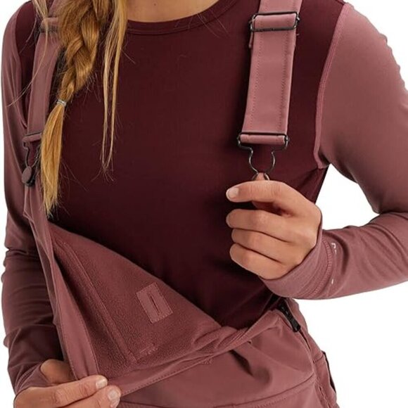 Burton Women's Burton Avalon Bib Softshell in Rose Brown Size XS - Picture 2 of 15